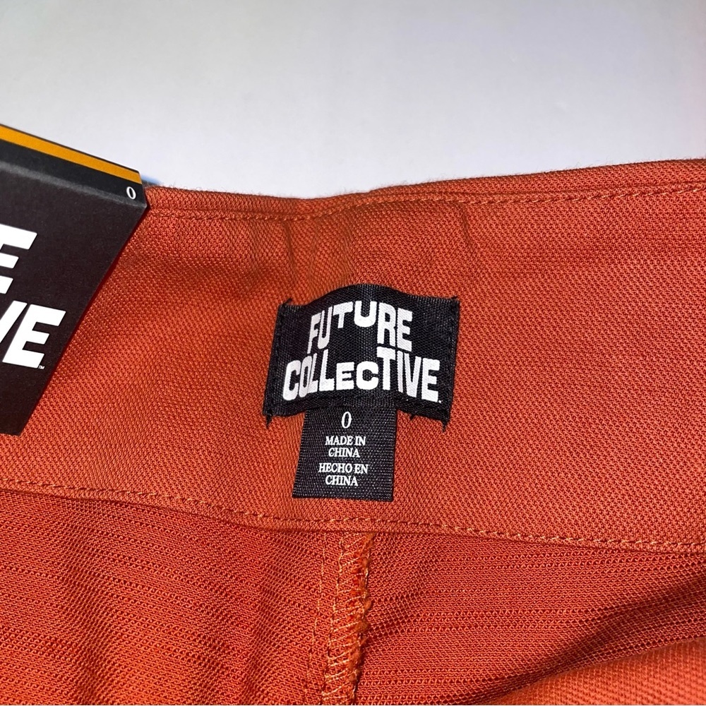 Future Collective Target Rust Orange Pants Wide Leg High Waist Fall Size 0 NEW - Picture 9 of 16